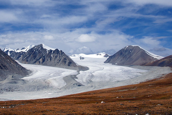 Potanin glacier in western Mongolia